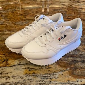 Fila platform sneakers white